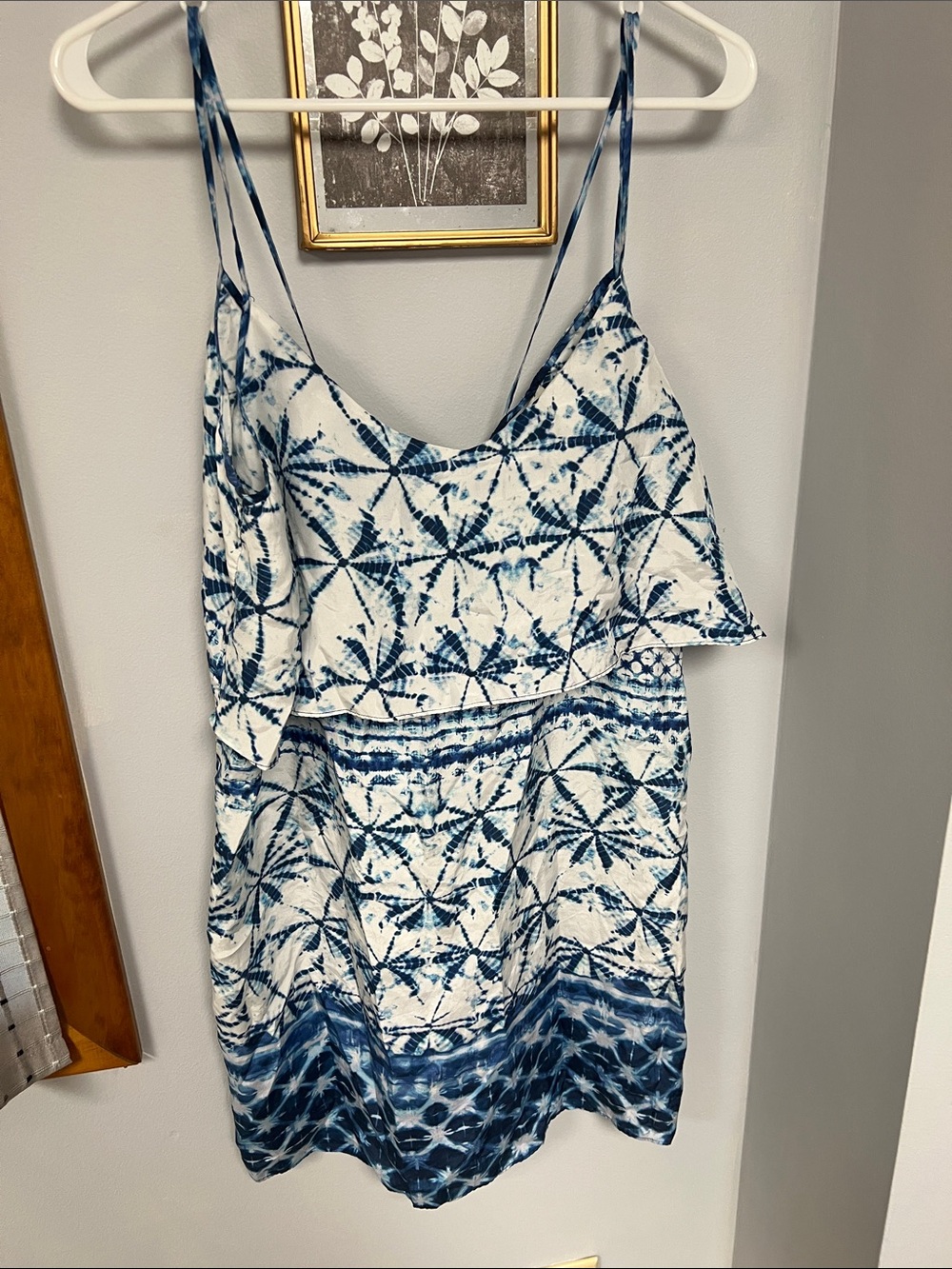 Rory Beca Blue and White Tie-Dye Mini Dress